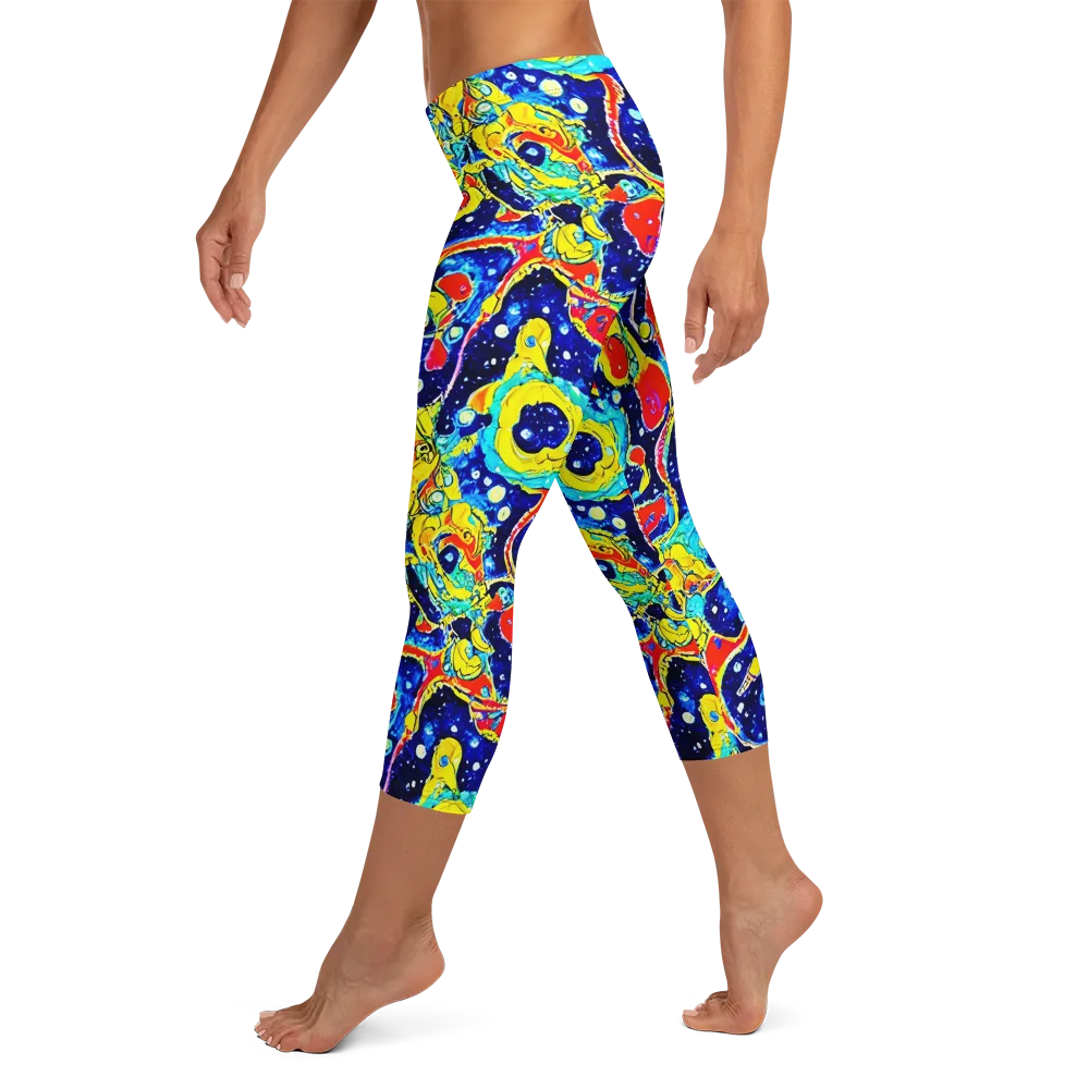 Amoeba Galaxy on Capri Leggings — Left