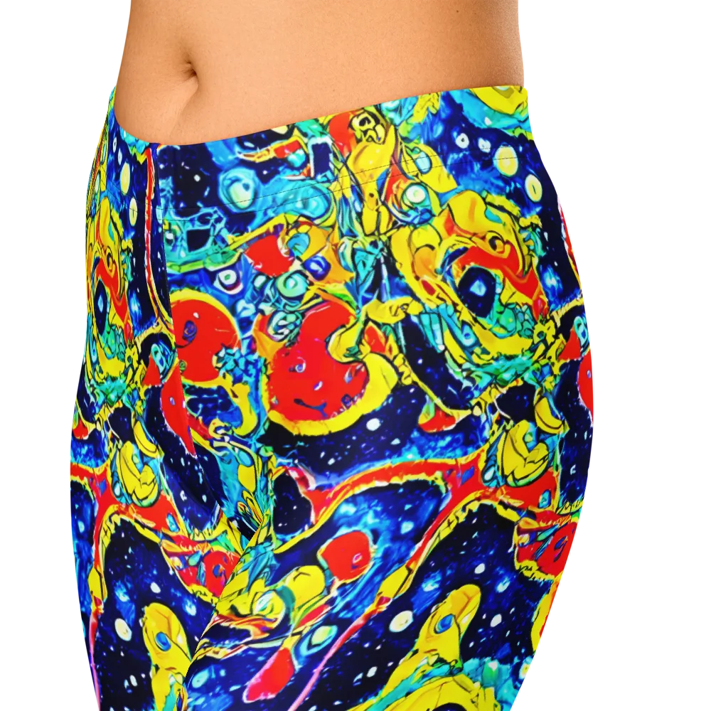 Amoeba Galaxy on Capri Leggings — Zoomed-in