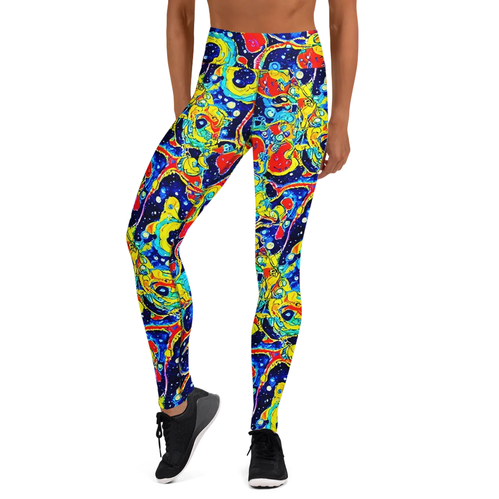 Amoeba Galaxy on Yoga Leggings — Front