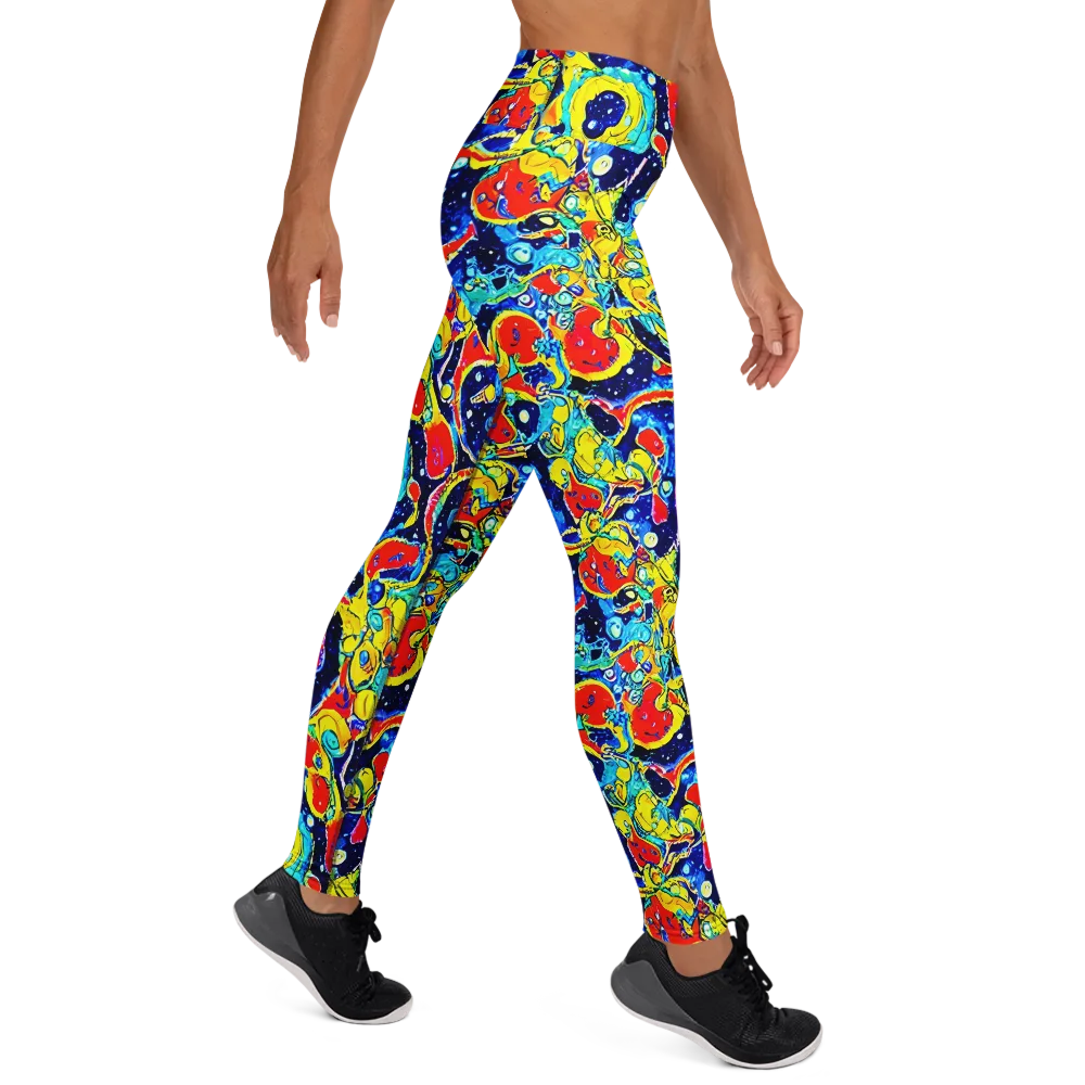 Amoeba Galaxy on Yoga Leggings — Right