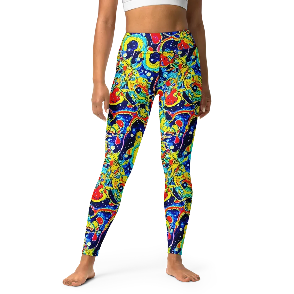 Amoeba Galaxy on Yoga Leggings — Front