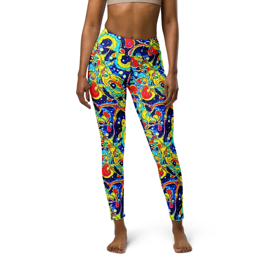 Amoeba Galaxy on Yoga Leggings — Front