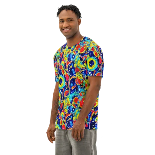 Amoeba Galaxy on a Men's Cotton Crew Neck T-Shirt