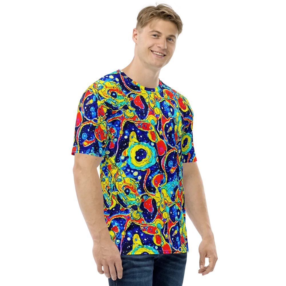 Amoeba Galaxy on Men's Crew Neck T-Shirt — Right