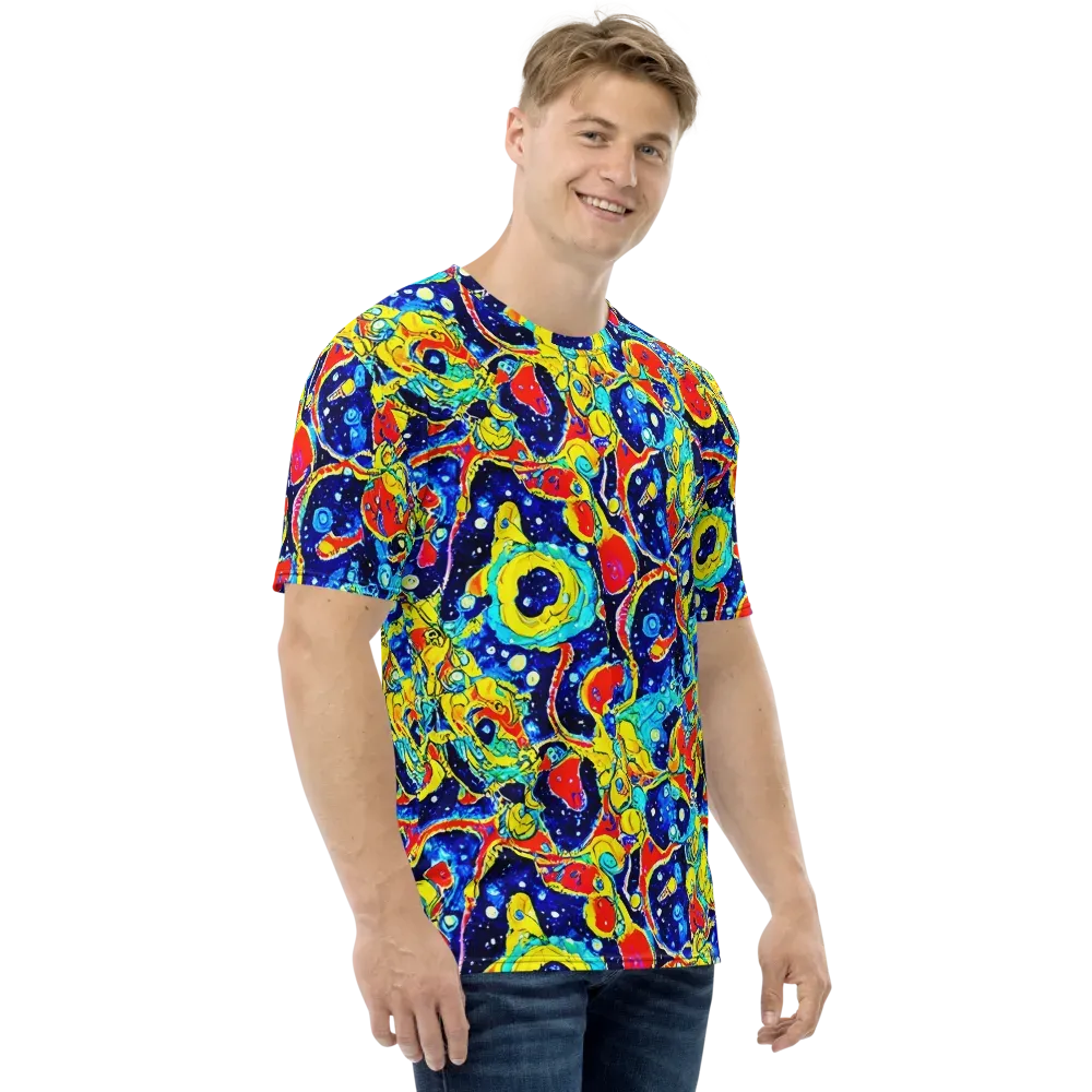 Amoeba Galaxy on Men's Crew Neck T-Shirt — Right
