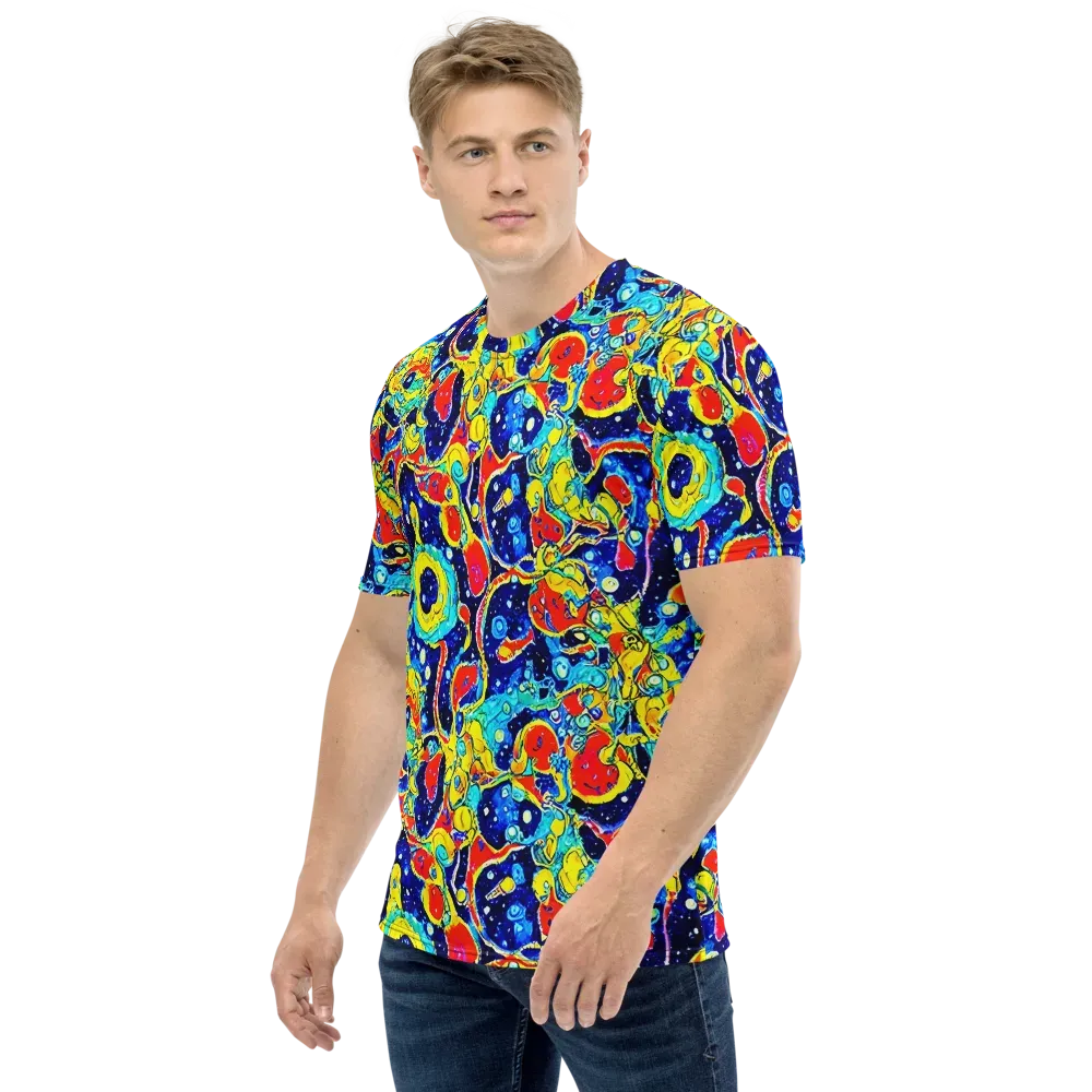 Amoeba Galaxy on Men's Crew Neck T-Shirt — Left