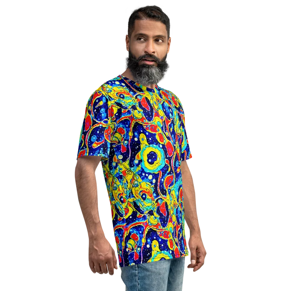 Amoeba Galaxy on Men's Crew Neck T-Shirt — Right