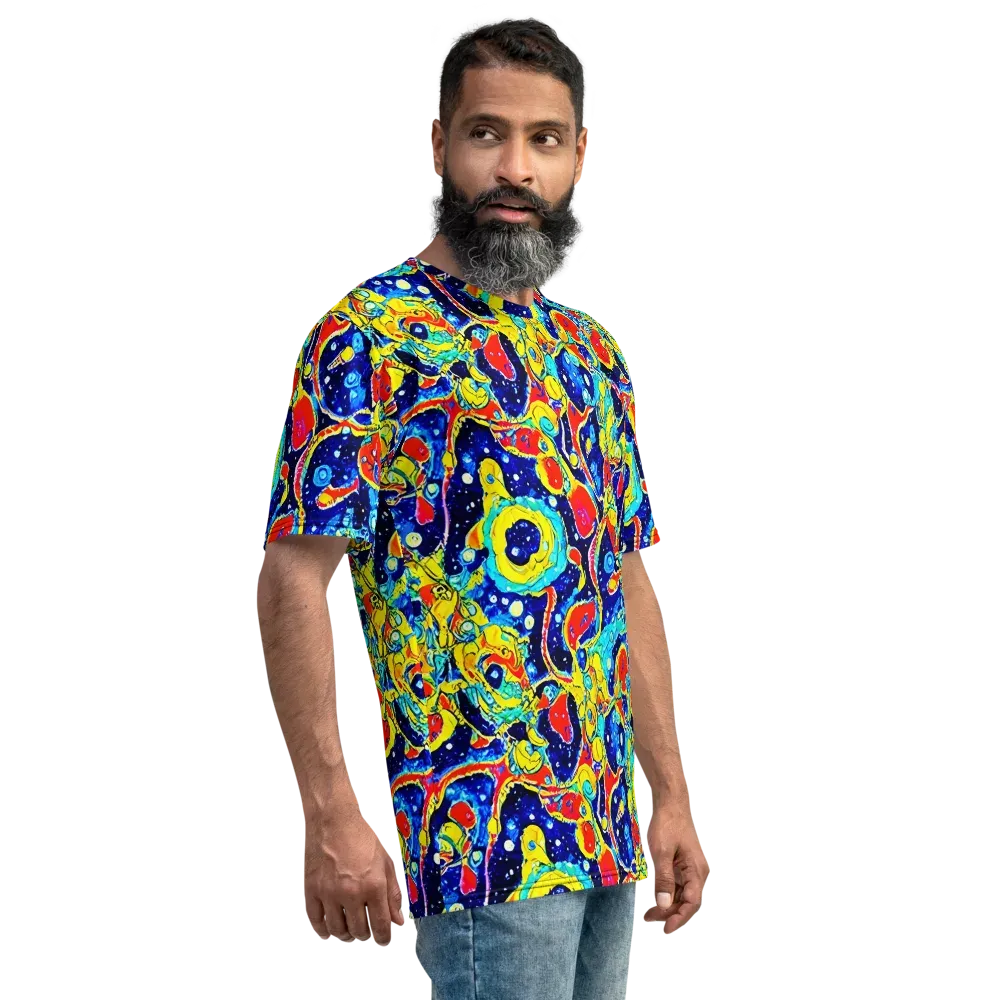 Amoeba Galaxy on Men's Crew Neck T-Shirt — Right