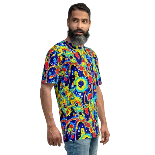 Amoeba Galaxy on a Men's Crew Neck T-Shirt