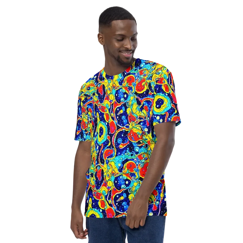 Amoeba Galaxy on Men's Crew Neck T-Shirt — Left