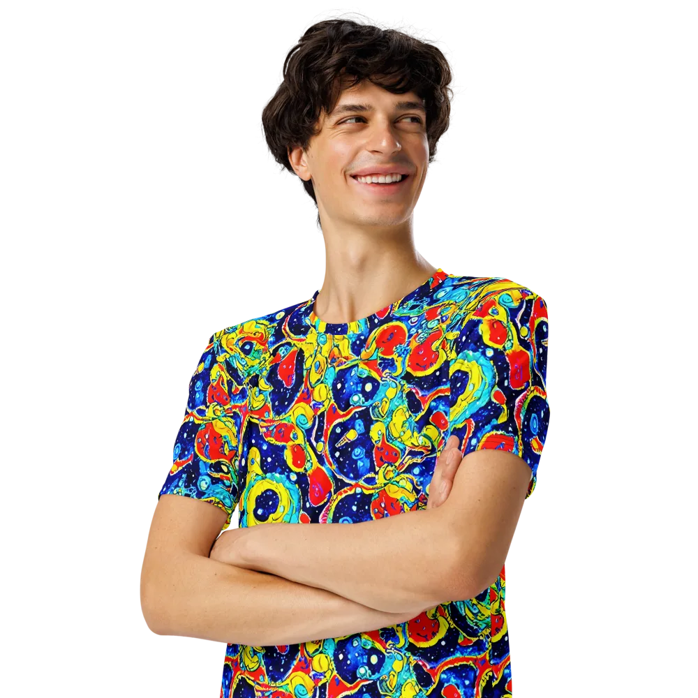 Amoeba Galaxy on Men's Crew Neck T-Shirt — Left Front