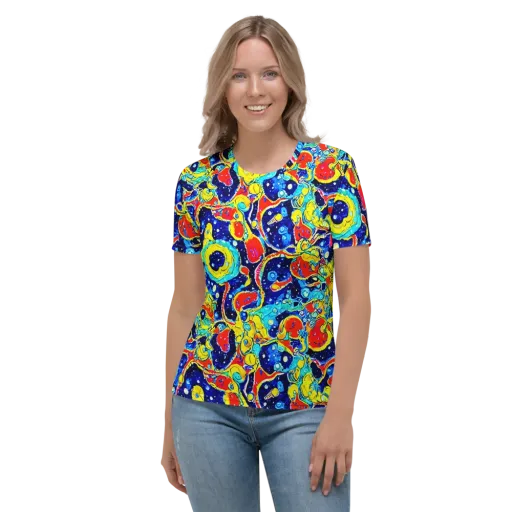 Amoeba Galaxy on a Women's Crew Neck T-Shirt