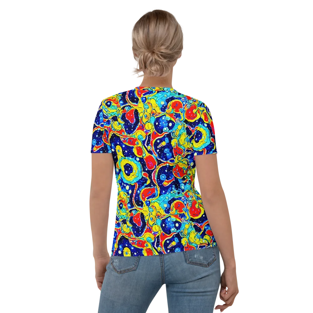 Amoeba Galaxy on Women's Crew Neck T-Shirt — Back