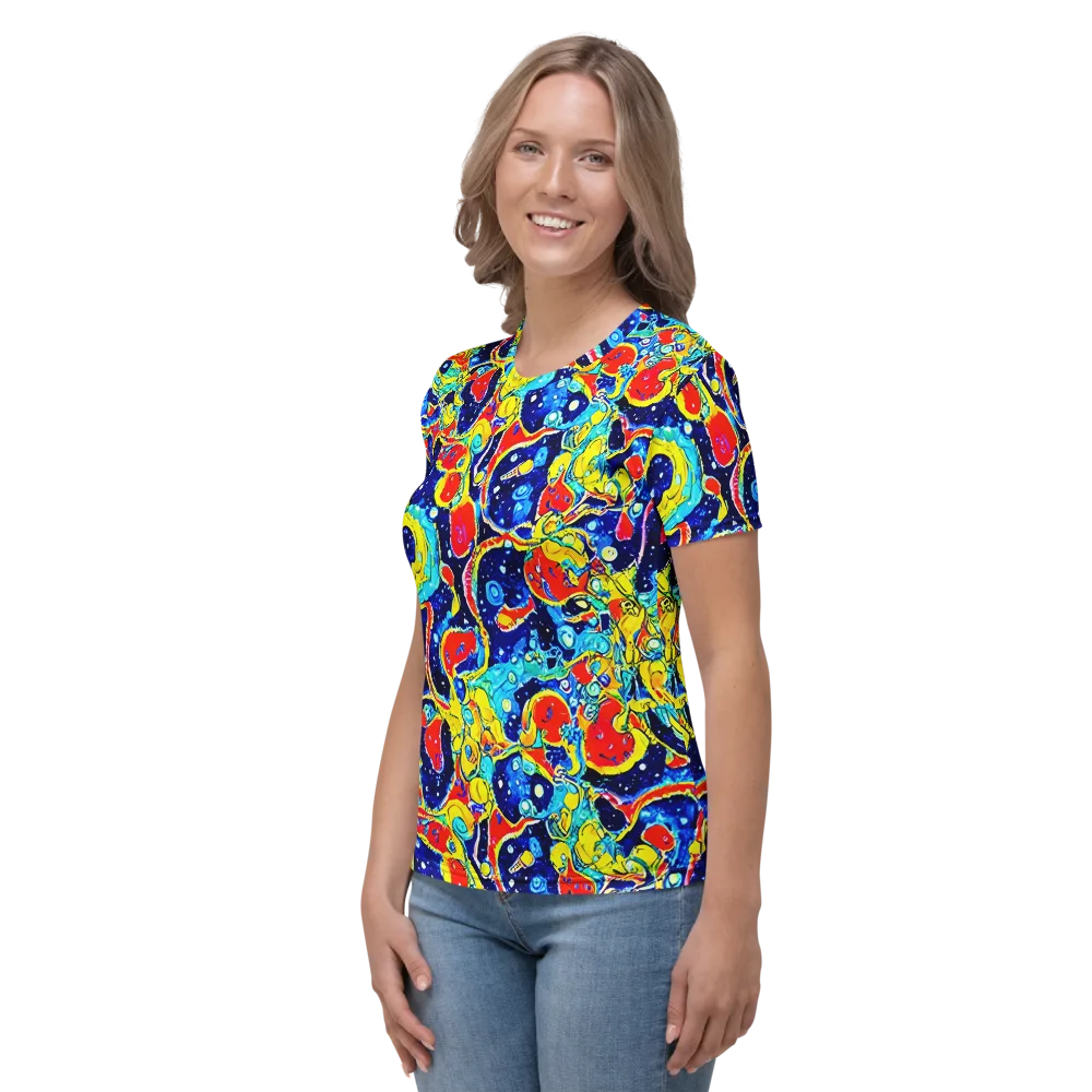 Amoeba Galaxy on Women's Crew Neck T-Shirt — Left