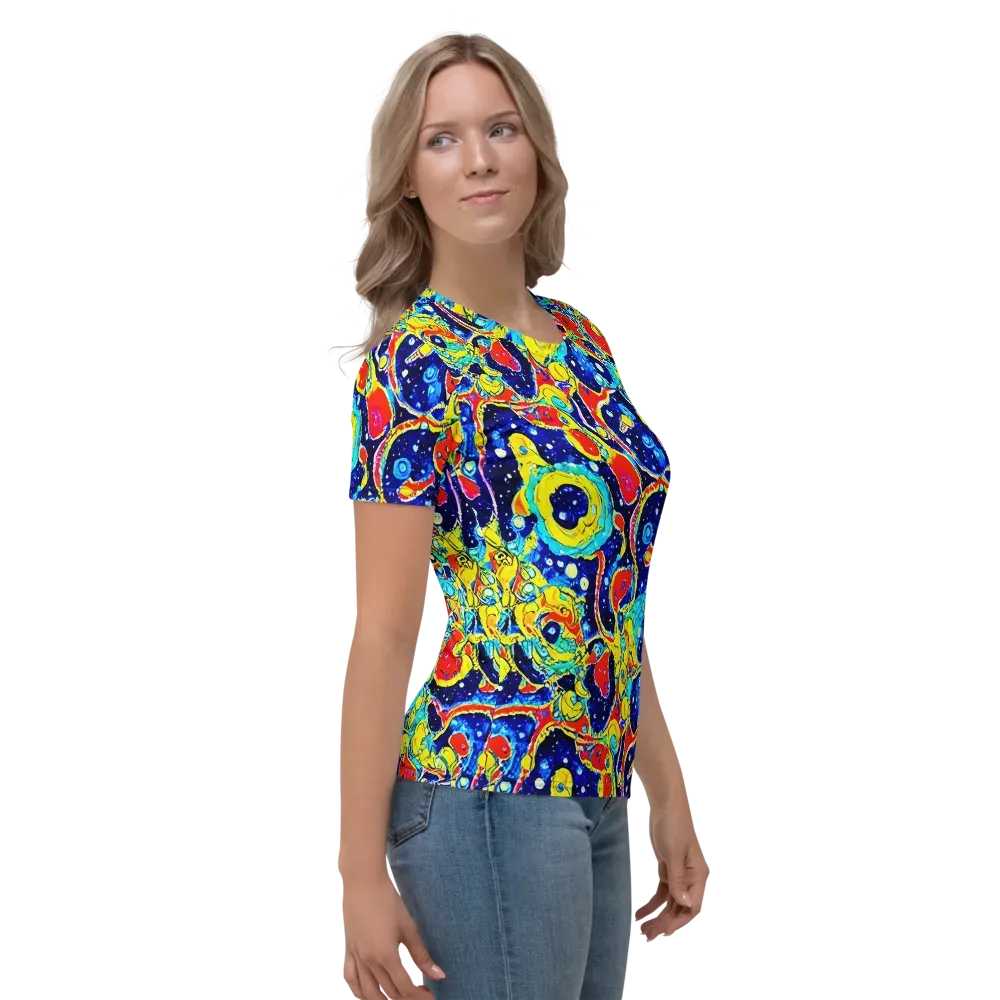 Amoeba Galaxy on Women's Crew Neck T-Shirt — Right