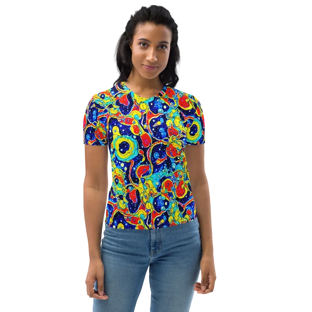 Amoeba Galaxy on Women's Crew Neck T-Shirt — Front