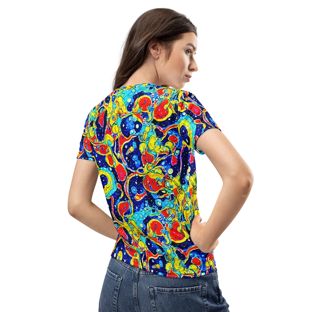 Amoeba Galaxy on Women's Crew Neck T-Shirt — Back