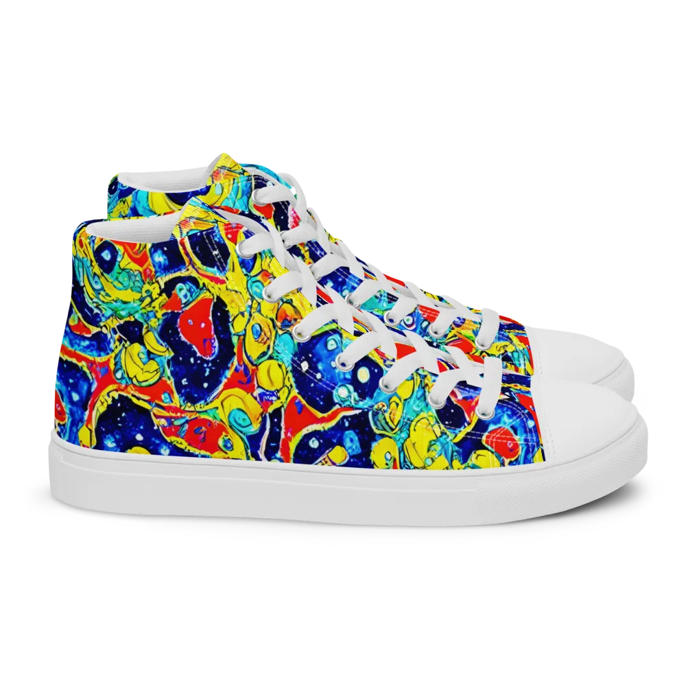 Amoeba Galaxy on Women's High Top Canvas Shoes — Right