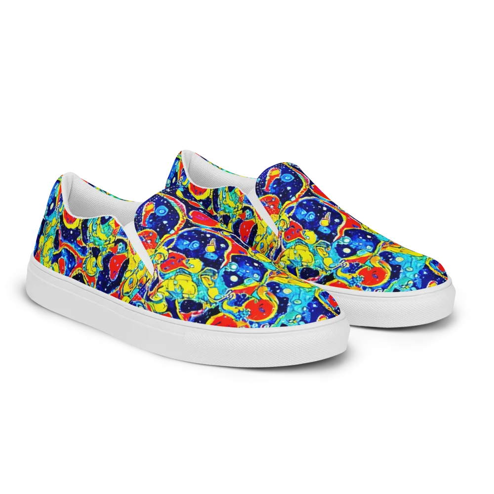 Amoeba Galaxy on Men's Slip-On Canvas Shoes — Right Front