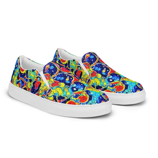 Amoeba Galaxy on a Men's Slip-On Canvas Shoes