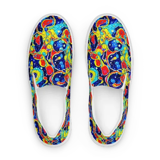 Amoeba Galaxy on a Women's Slip-On Canvas Shoes