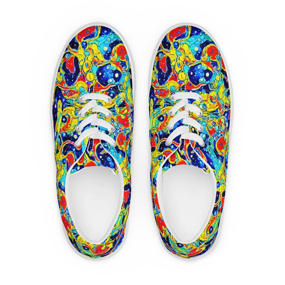Amoeba Galaxy on Men's Lace-Up Canvas Shoes — Front
