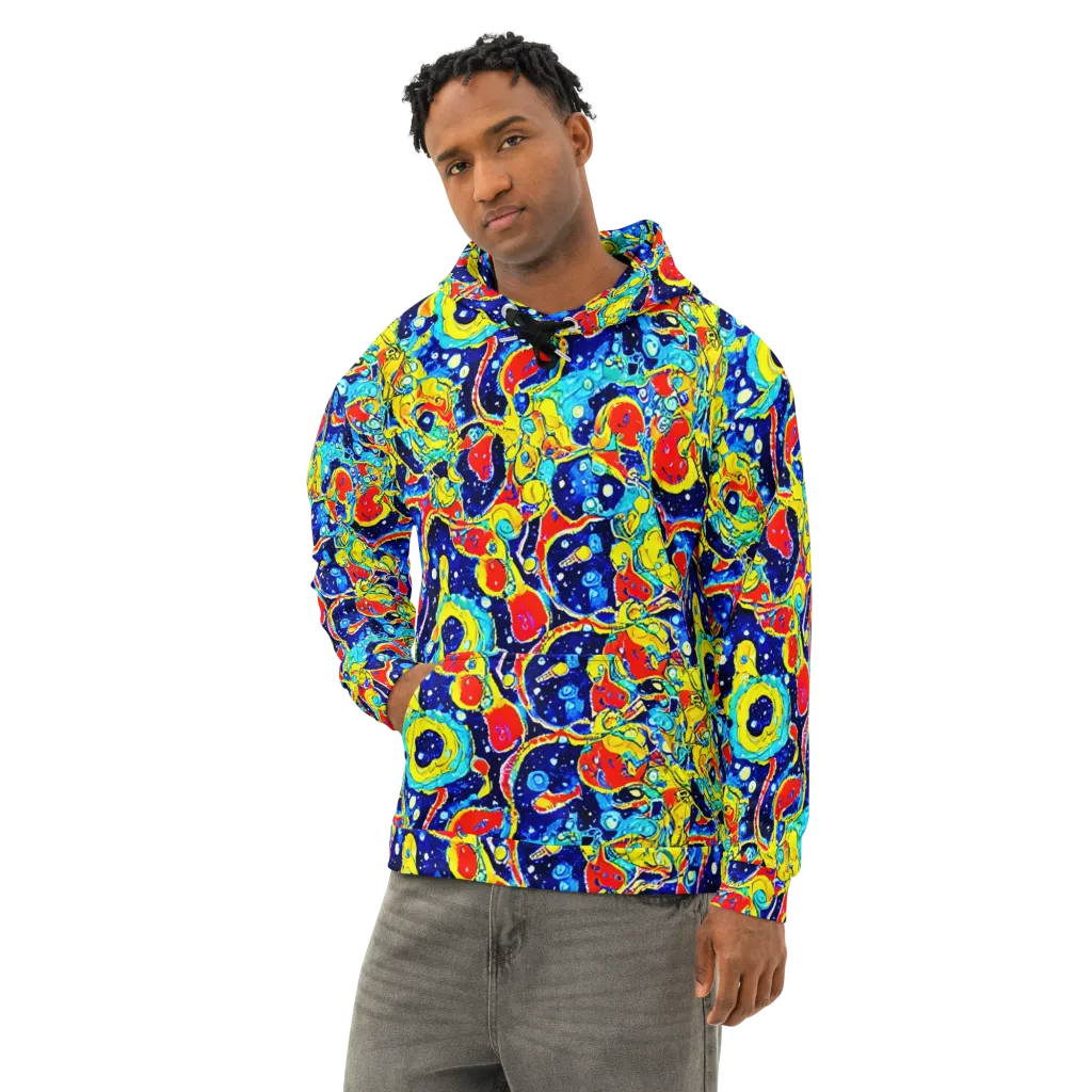 Amoeba Galaxy on Cotton Hoodie — Left Front