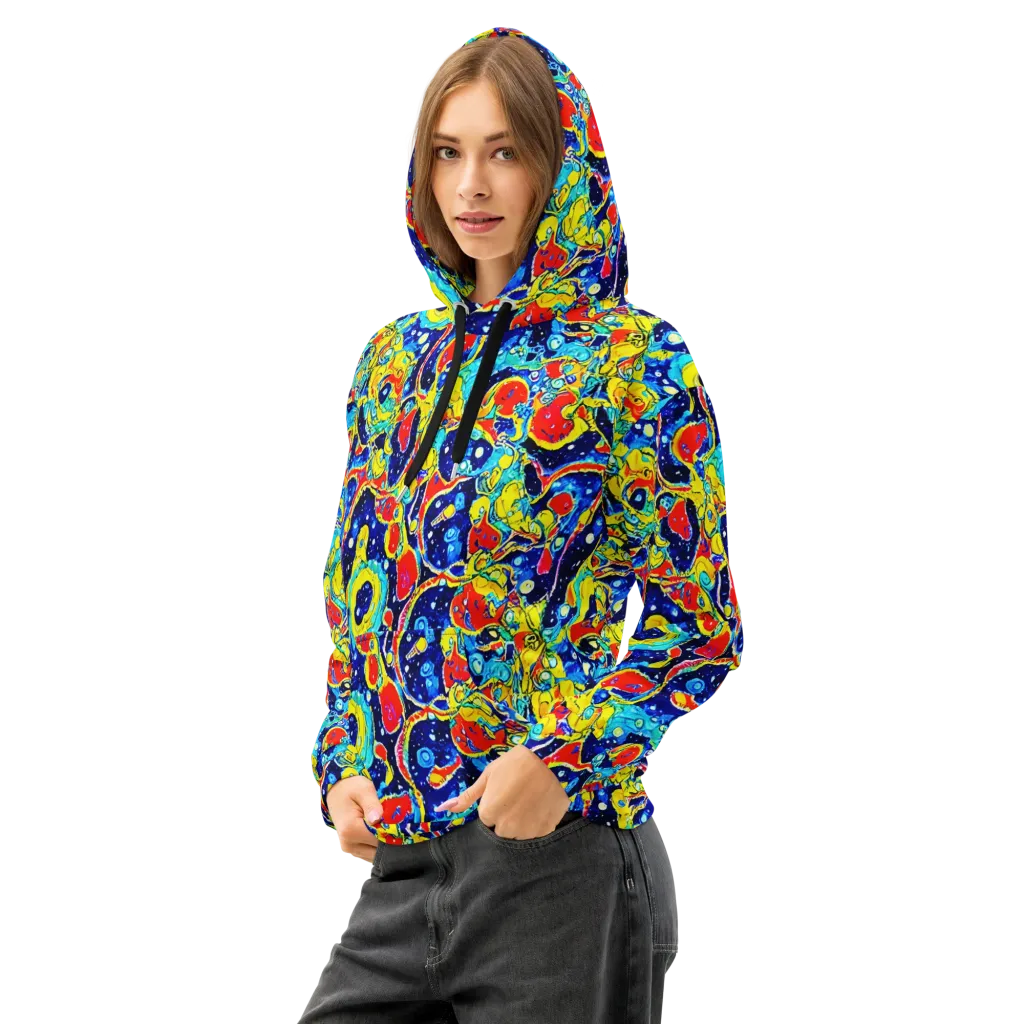 Amoeba Galaxy on Cotton Hoodie — Left Front
