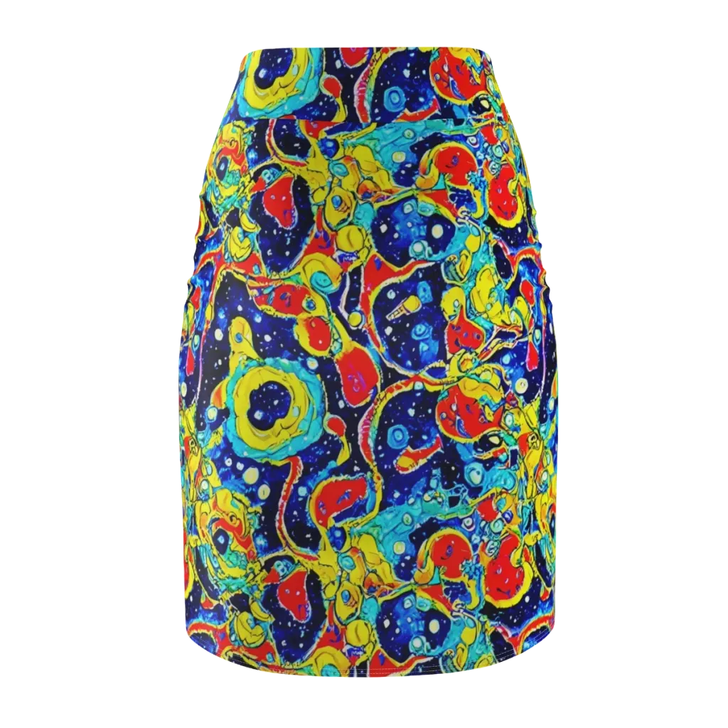 Amoeba Galaxy on Pencil Skirt — Back