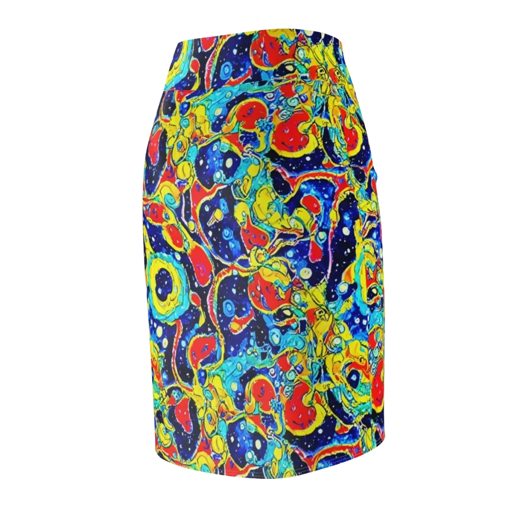 Amoeba Galaxy on Pencil Skirt — Back Side