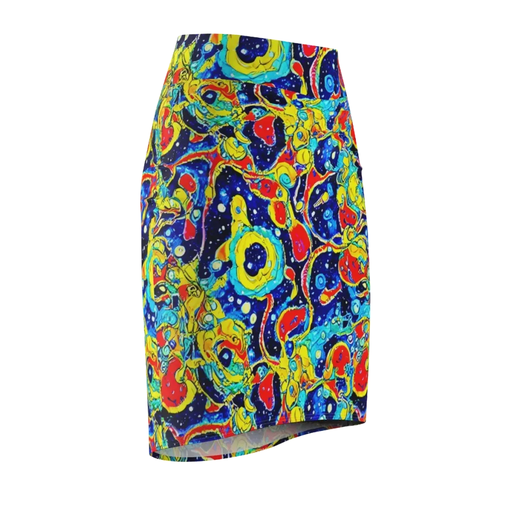 Amoeba Galaxy on Pencil Skirt — Front Side