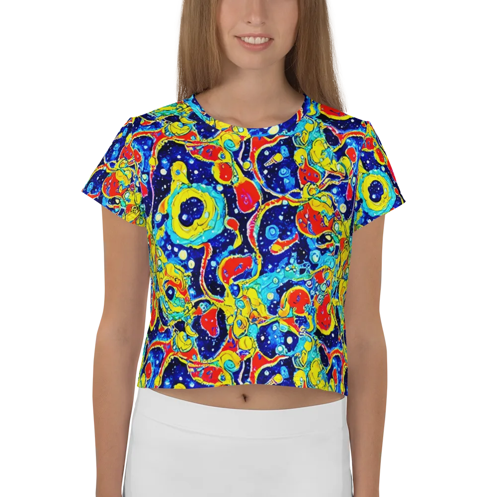 Amoeba Galaxy on Crop Tee — Front