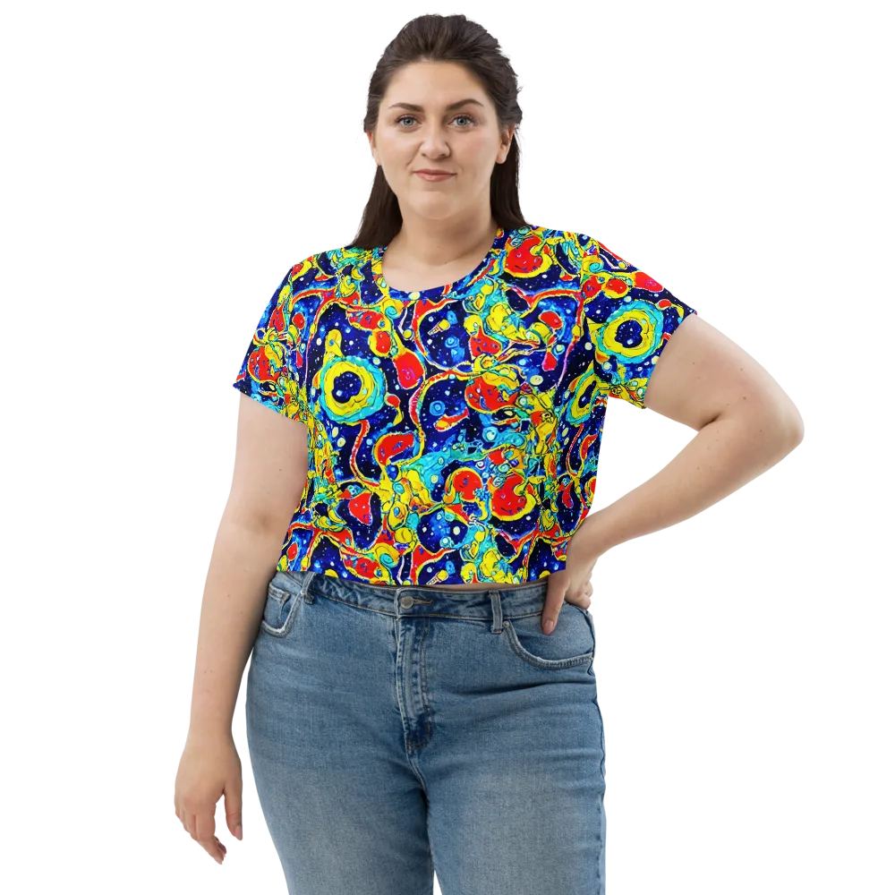 Amoeba Galaxy on Crop Tee — Front