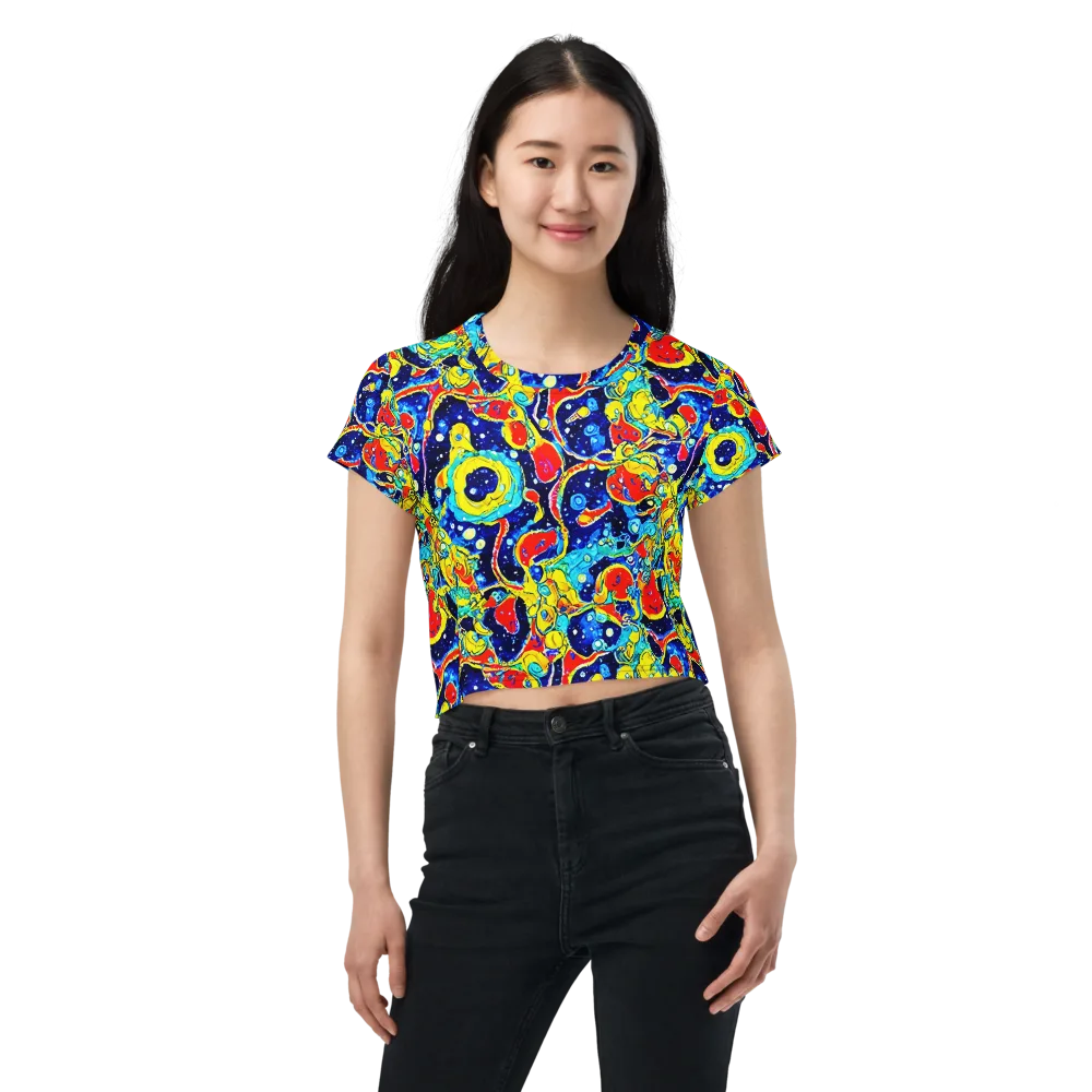 Amoeba Galaxy on Crop Tee — Front