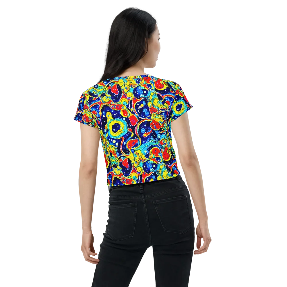 Amoeba Galaxy on Crop Tee — Back