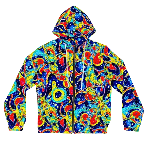 Amoeba Galaxy on a Women's Full-Zip Hoodie