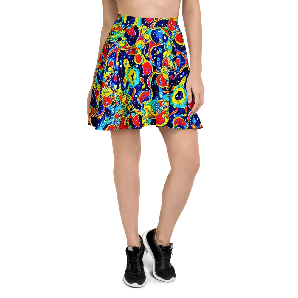 Amoeba Galaxy on Skater Skirt — Front
