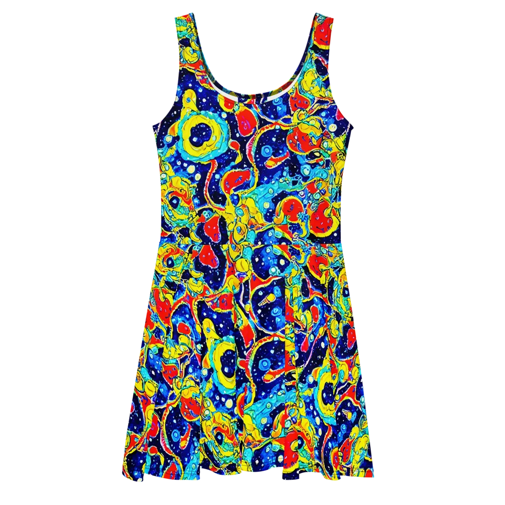 Amoeba Galaxy on Skater Dress — Front