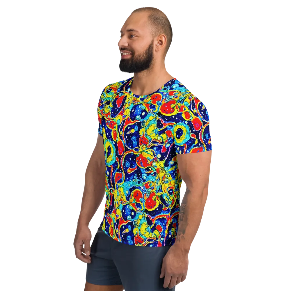 Amoeba Galaxy on Men's Athletic T-Shirt — Left