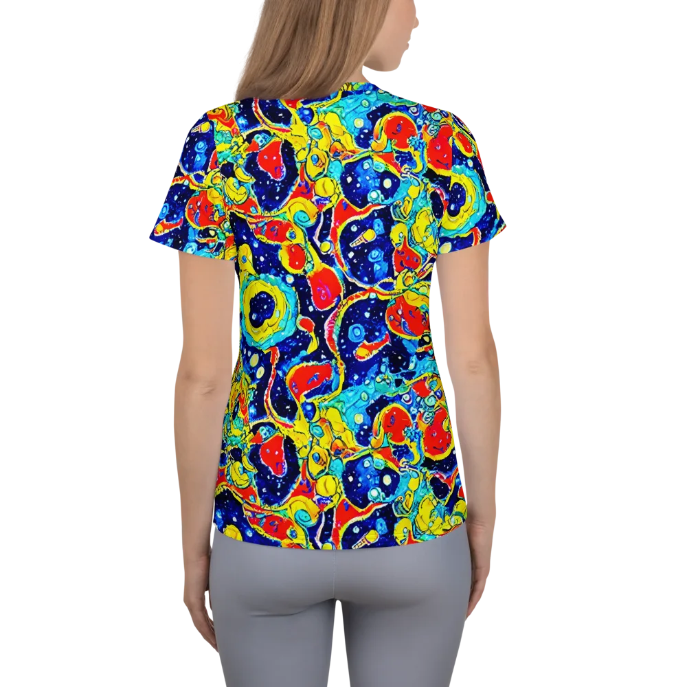 Amoeba Galaxy on Women's Athletic T-Shirt — Back