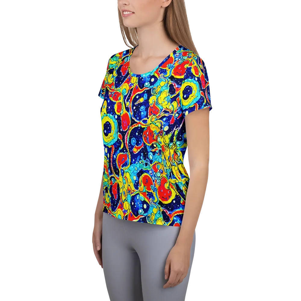 Amoeba Galaxy on Women's Athletic T-Shirt — Left