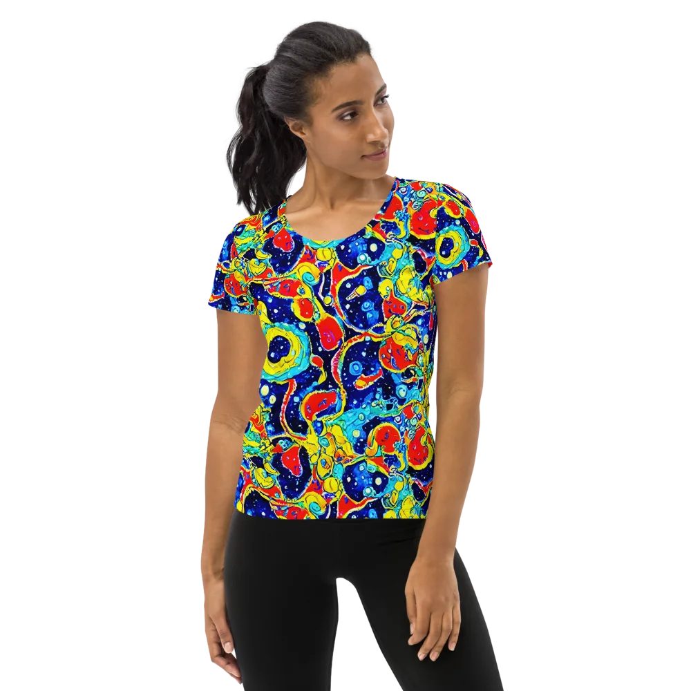 Amoeba Galaxy on Women's Athletic T-Shirt — Front