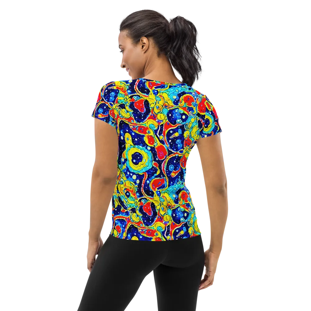Amoeba Galaxy on Women's Athletic T-Shirt — Back