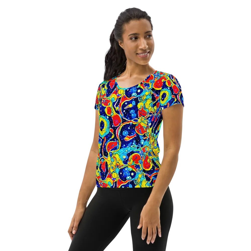 Amoeba Galaxy on Women's Athletic T-Shirt — Left