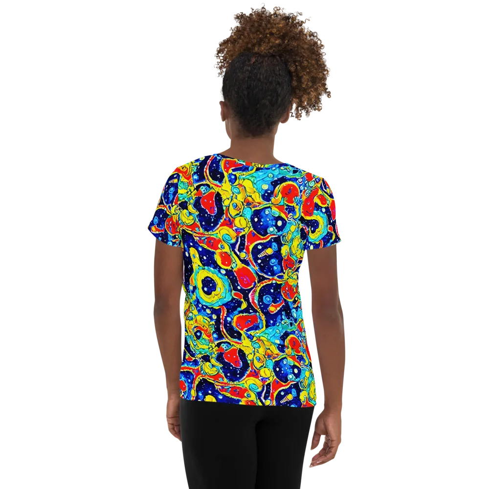 Amoeba Galaxy on Women's Athletic T-Shirt — Back