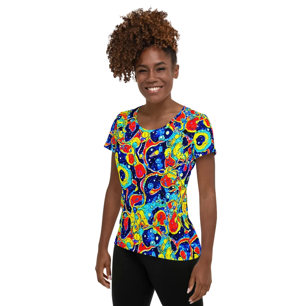 Amoeba Galaxy on Women's Athletic T-Shirt — Left