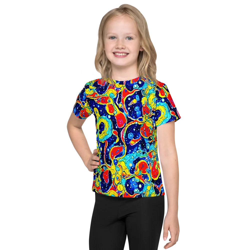 Amoeba Galaxy on Kids Crew Neck T-Shirt — Front