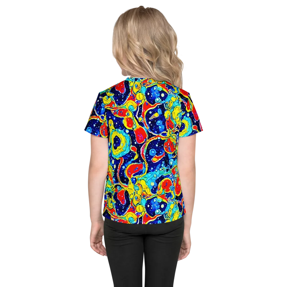 Amoeba Galaxy on Kids Crew Neck T-Shirt — Back