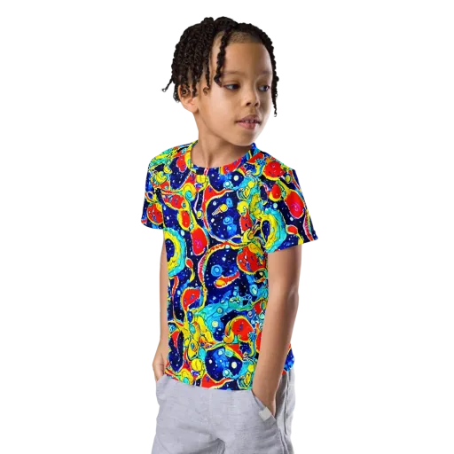 Amoeba Galaxy on a Kids Crew Neck T-Shirt