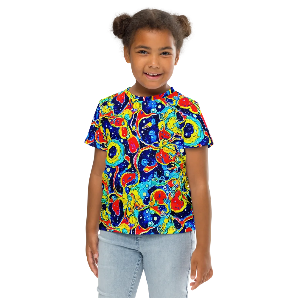 Amoeba Galaxy on Kids Crew Neck T-Shirt — Front